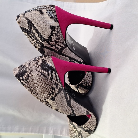 #ADM Aldo genuine leather sz 8 faux snake skin heels - Picture 4 of 10